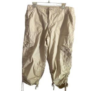 Madison Women’s Cream Drawstring Cargo Pants Size 12 Y2K